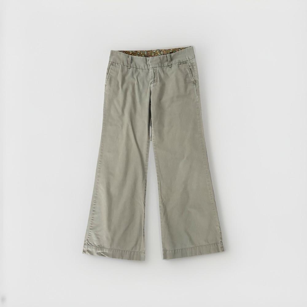 vtg Y2K gap womens Green Pinstripe Khaki Pants  Wide Leg Size 10 Reg